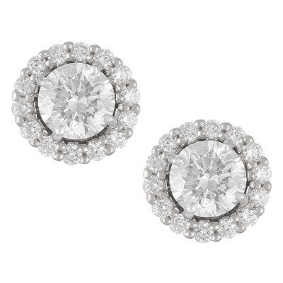 14K White Gold Round, 0.16ct., Earring Jacket