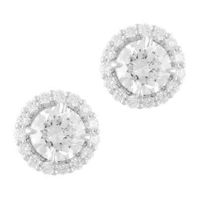 14K White Gold Round, 0.48ct., Earring Jacket