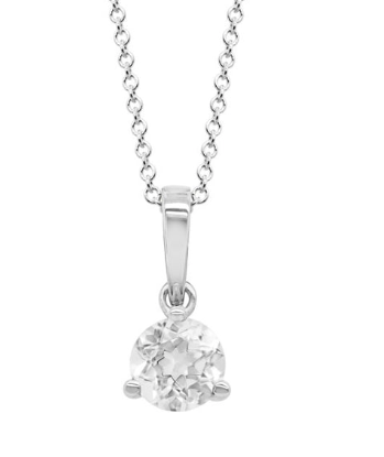 14ktw white topaz solitaire pendant