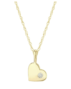 Round Heart 14K Yellow Polished Rope Gold Fashion Pendant Necklaces