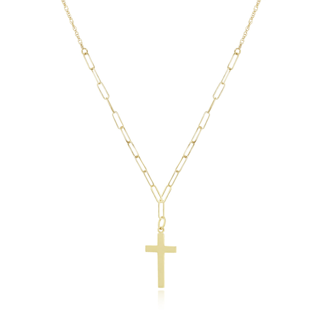 Religious 14K Yellow Polished Paper Clip Gold Fashion Pendant Necklaces