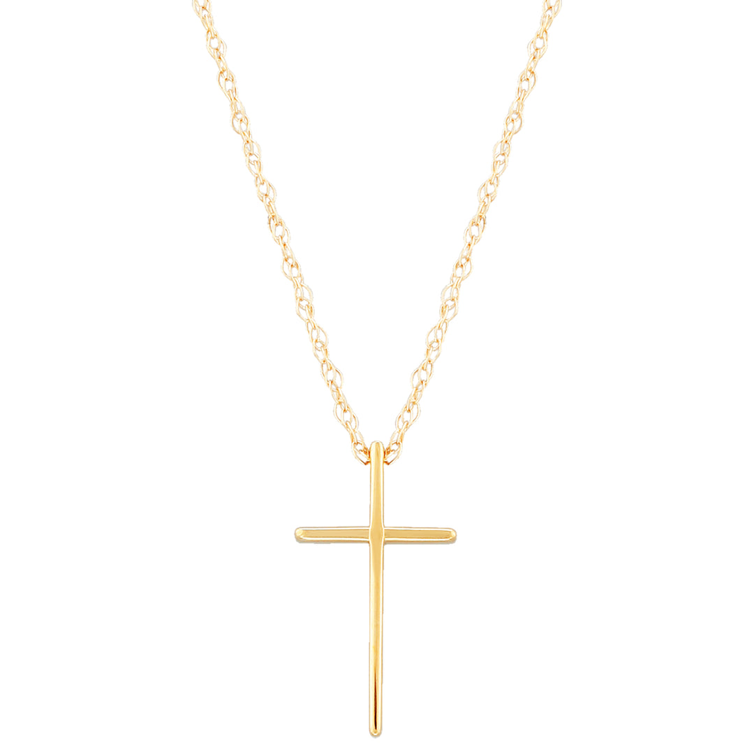 Religious 14K Yellow Polished Rope Gold Fashion Pendant Necklaces