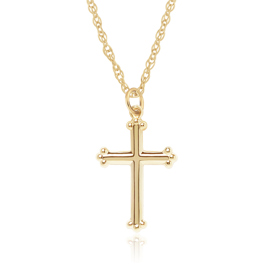 Religious 14K Yellow Rope Gold Fashion Pendant Necklaces