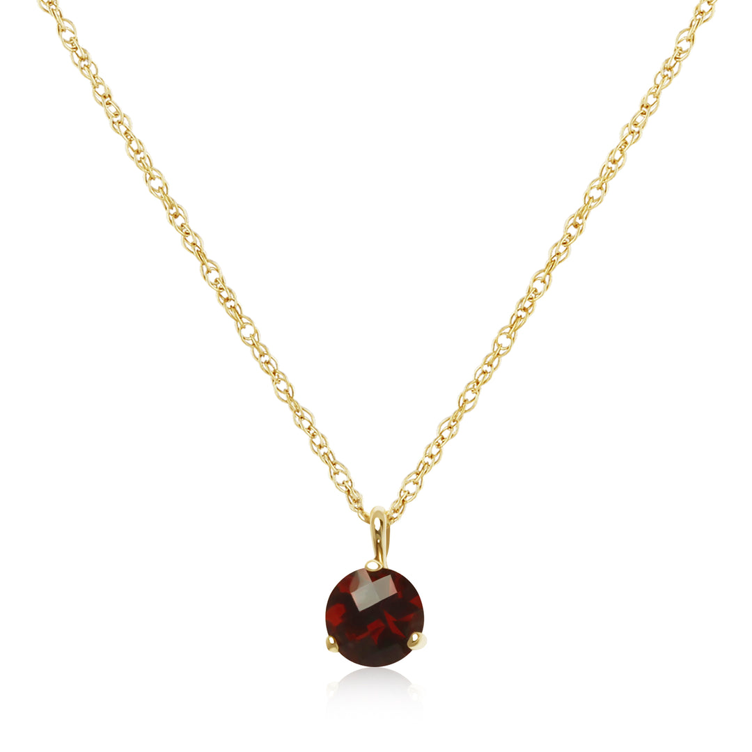 Round Solitaire 14K Yellow Rope Gold Fashion Pendant Necklaces