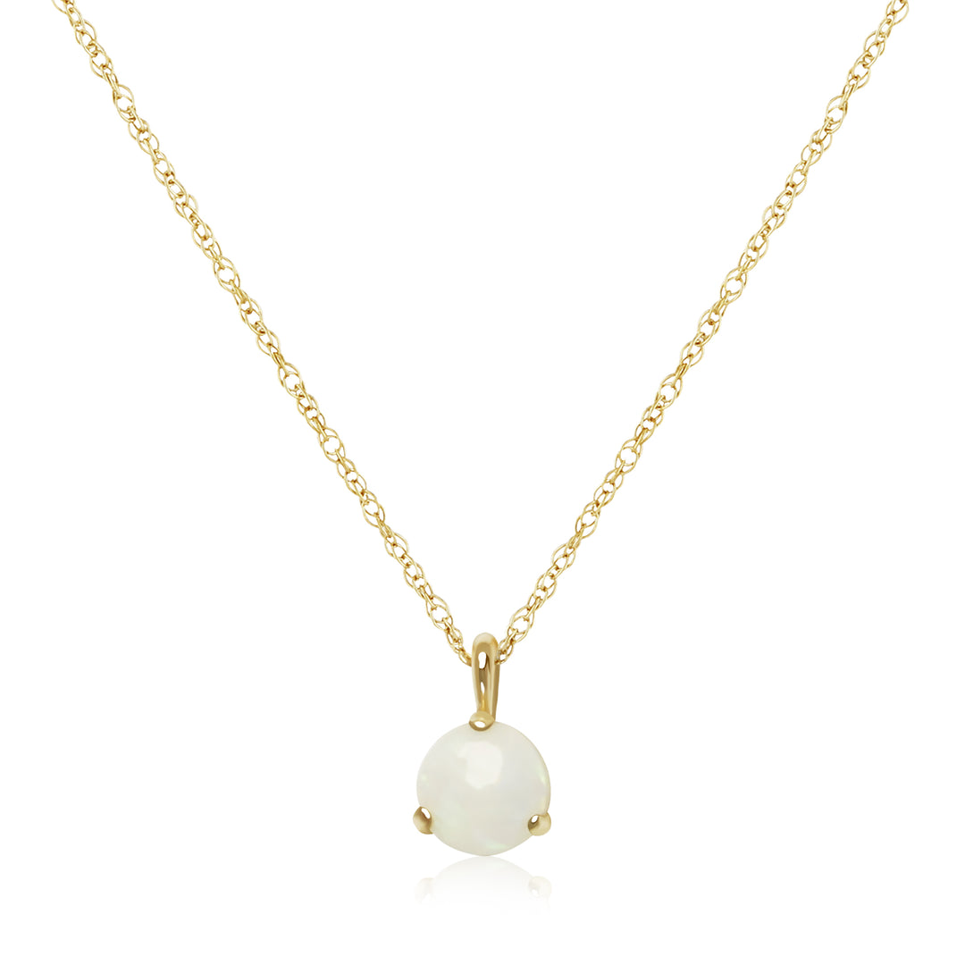 Round Solitaire 14K Yellow Rope Gold Fashion Pendant Necklaces