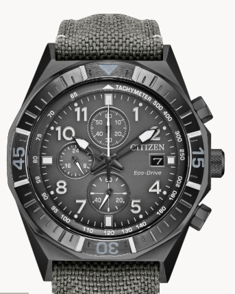 CA0897-04H The "Nighthawk" Citizen Eco-Drive Chrongraph with Nylon Strap