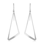 Polished Geometric Dangle Sterling Silver White