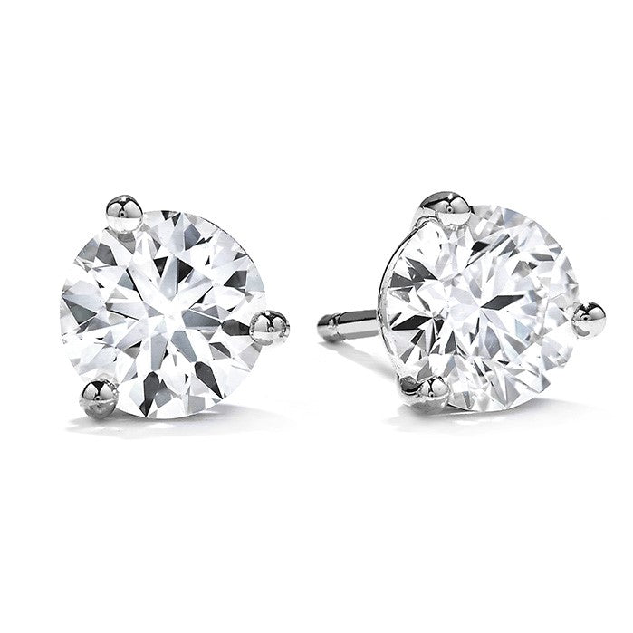 18K White Gold Round, 0.33ct., Stud