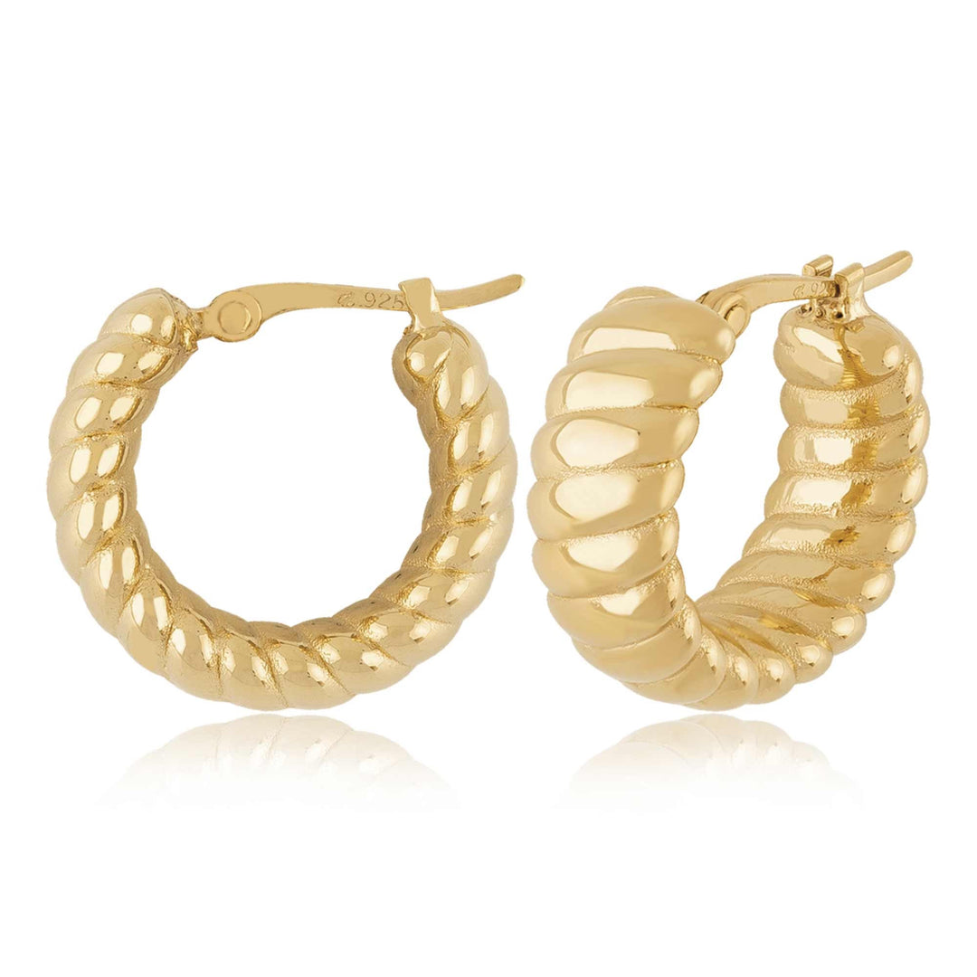 Vermeil Twisted Hoop Sterling Silver Yellow