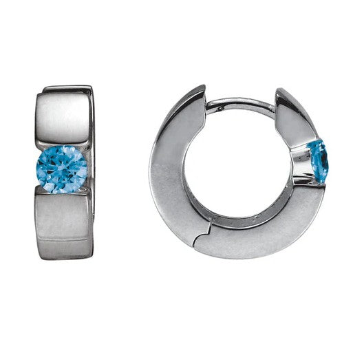 Rhodium Huggie Sterling Silver White