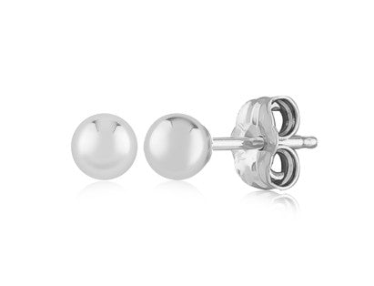Polished Ball Stud Sterling Silver Silver