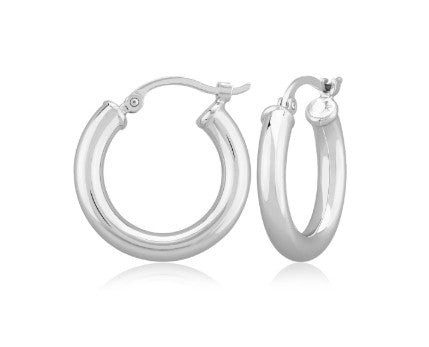 Polished Small Hoop, Huggie, Sterling Silver Silver