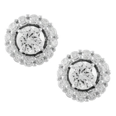 14K White Gold Round, 0.72ct., Earring Jacket
