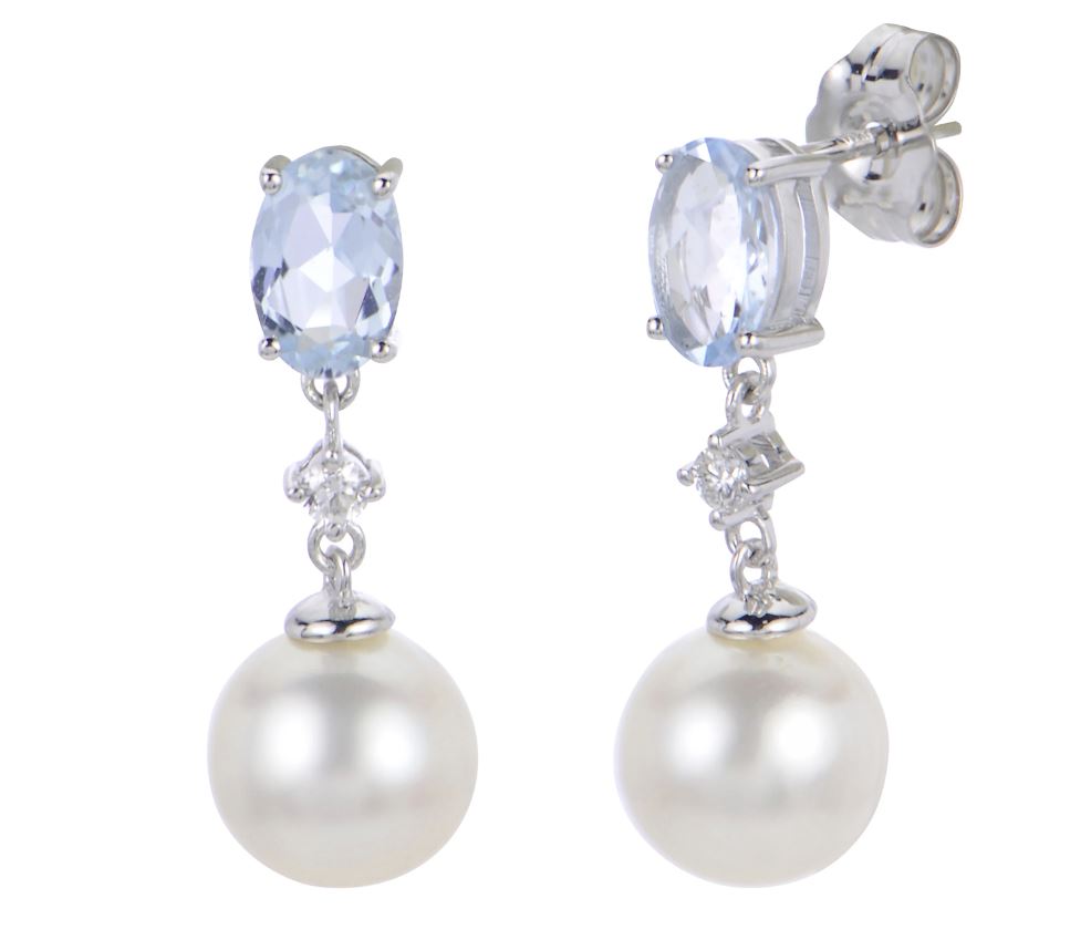 14K White Drop Pearl