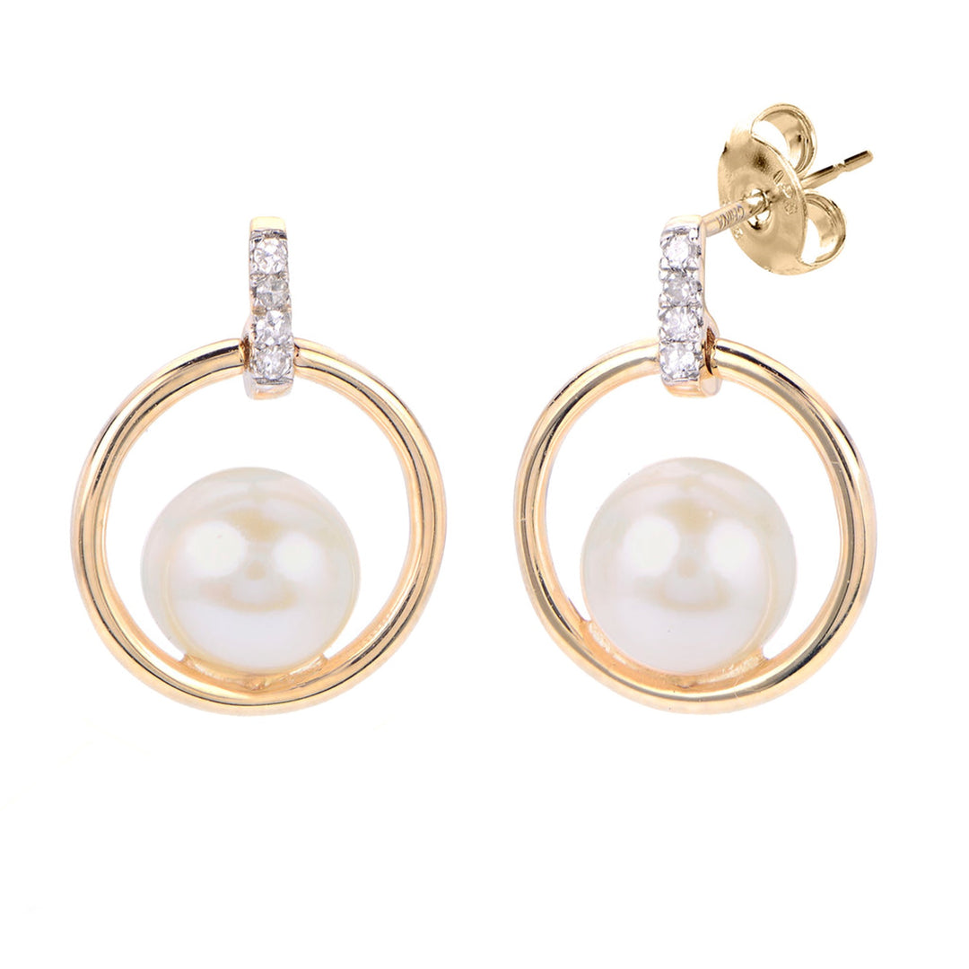 14K Yellow Stud Pearl