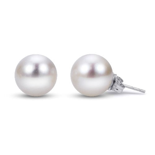 14K White Stud Pearl