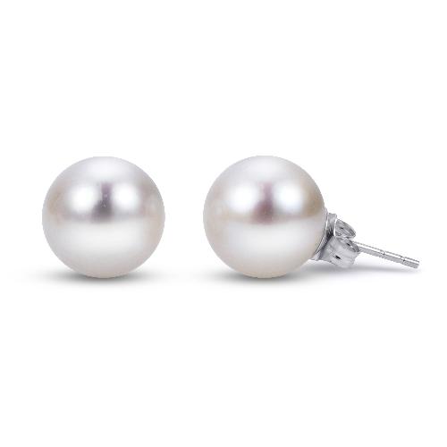 14K White Stud Pearl
