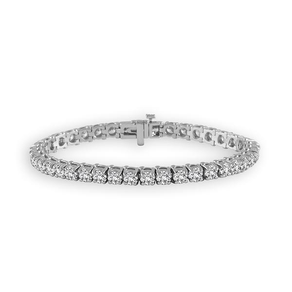 14K White Gold 8.00ct. Round Tennis Diamond Bracelets