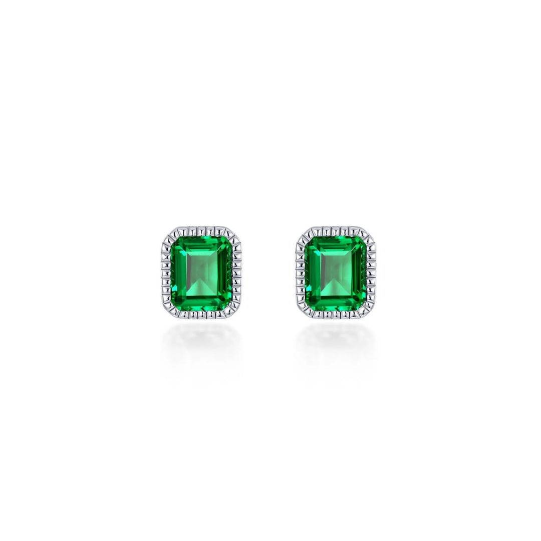 Platinum Plated Stud Sterling Silver White