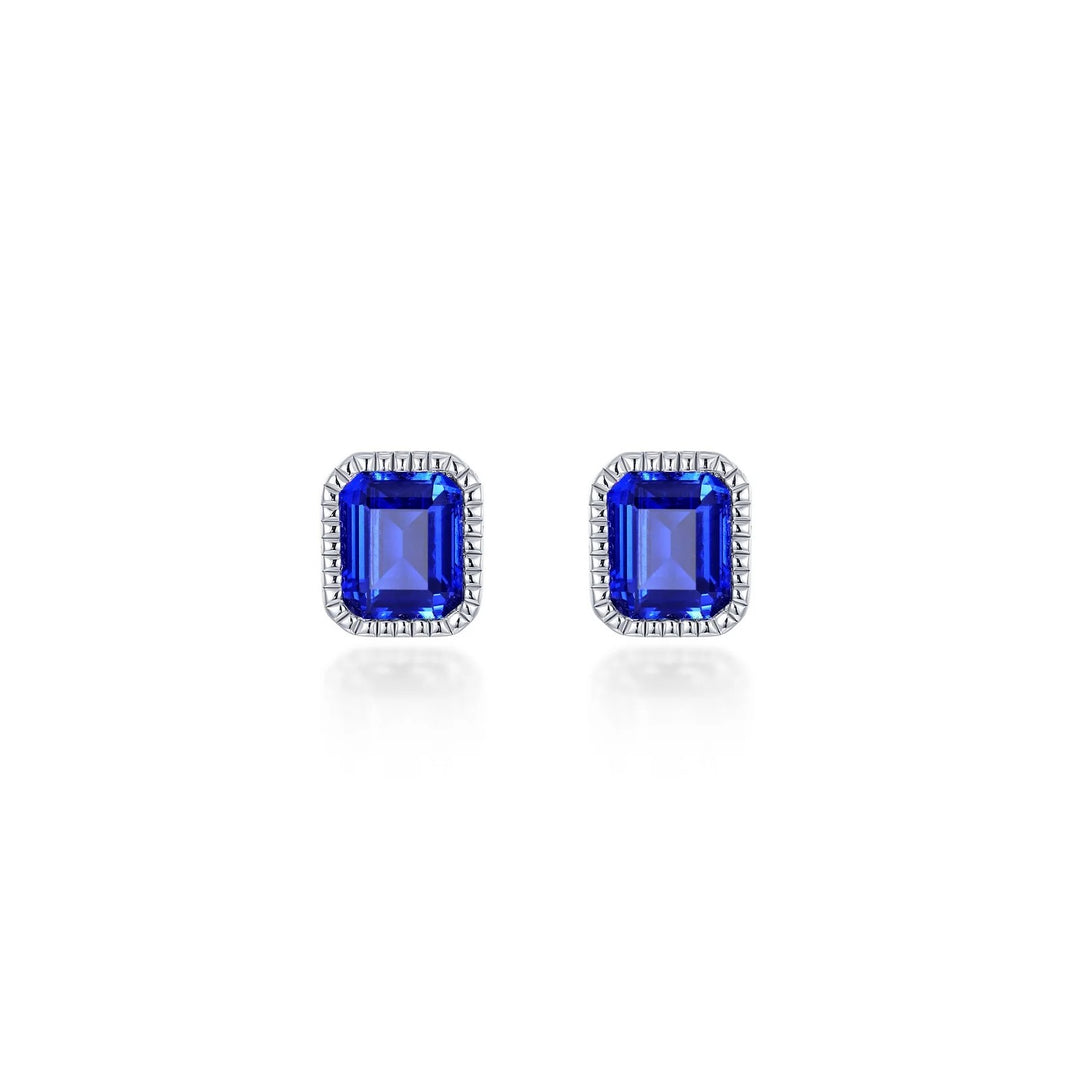 Platinum Plated Stud Sterling Silver White