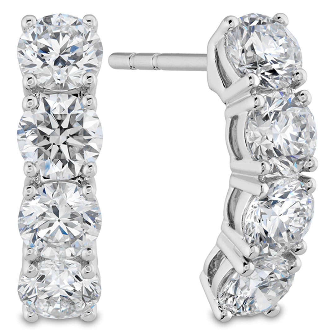 18K White Gold Round, 1.02ct., Huggie