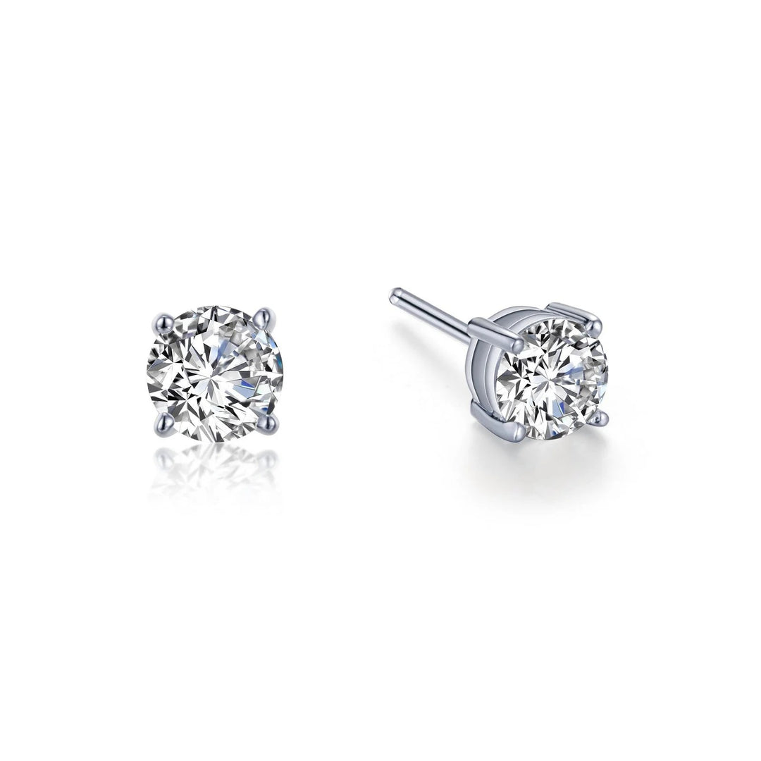 Platinum Plated Stud Sterling Silver White