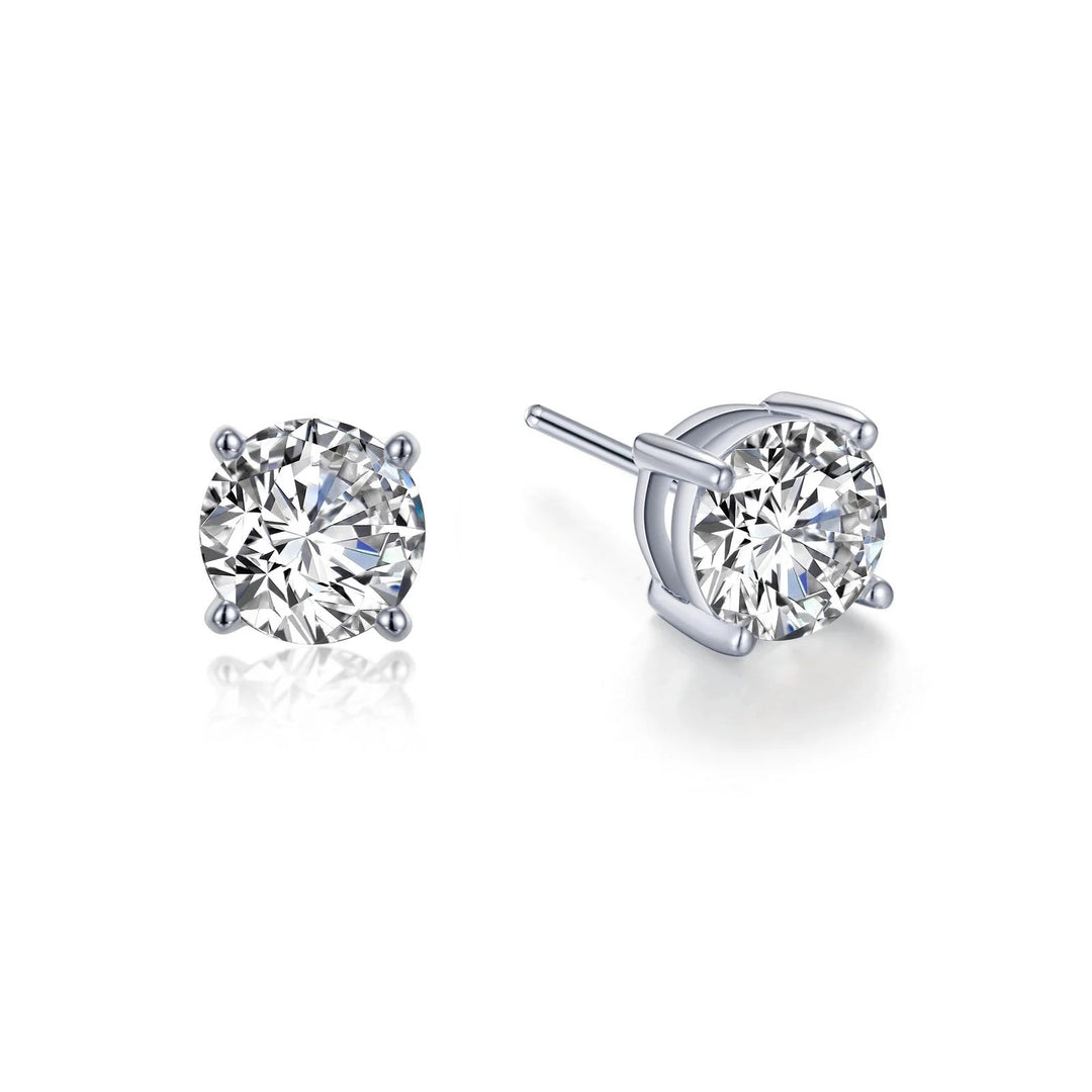 Platinum Plated Stud Sterling Silver White