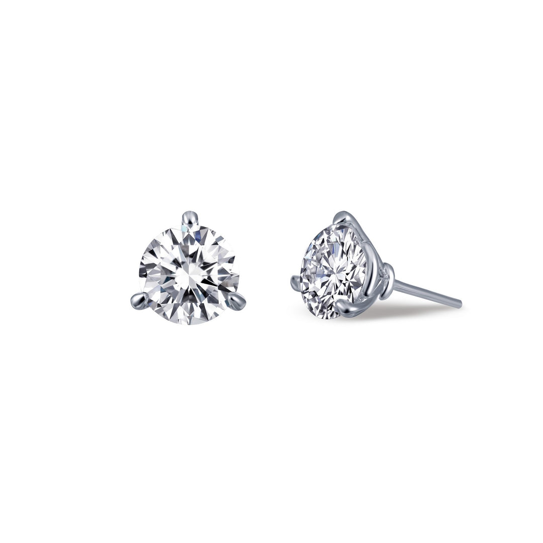 Platinum Plated Martini Stud Sterling Silver White