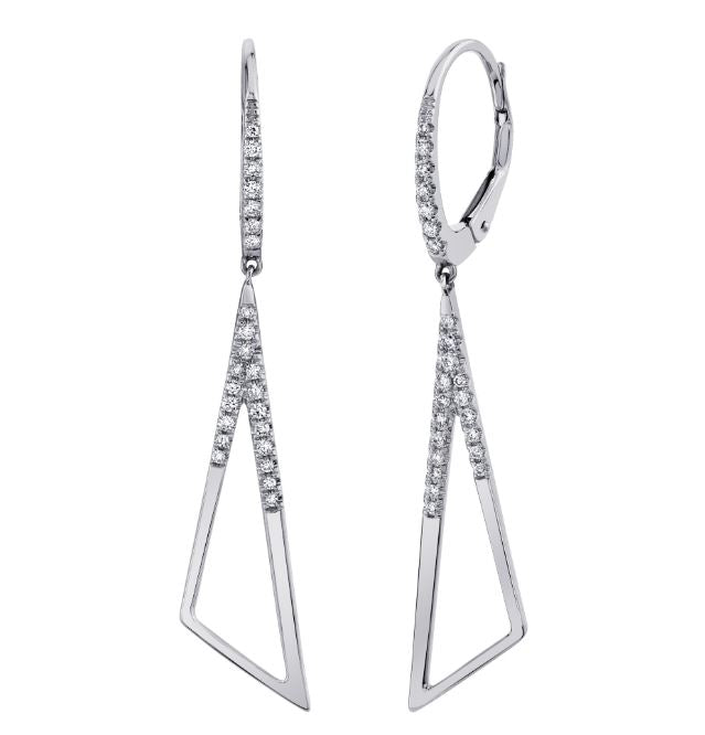 14K White Gold Round, 0.23ct., Drop