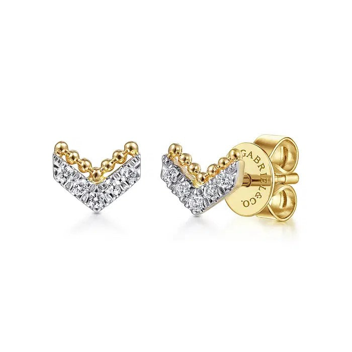 14K Yellow Gold Round, 0.07ct., Stud