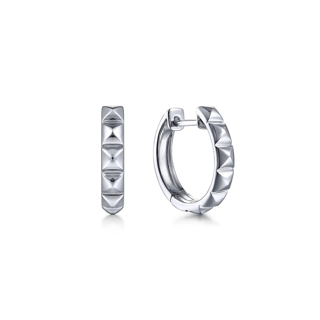Polished Huggie Sterling Silver White
