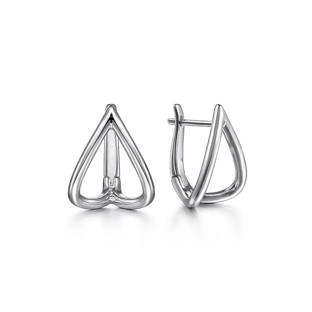 Polished Heart Hoop Sterling Silver White