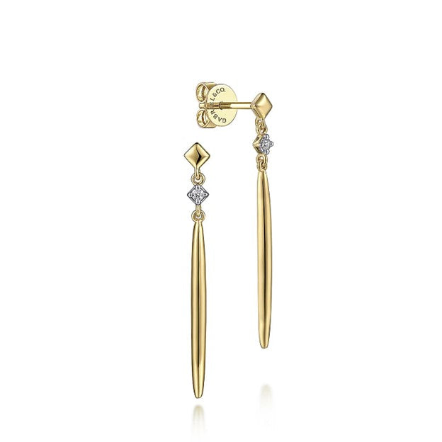 14K Yellow Gold Round, 0.04ct., Drop