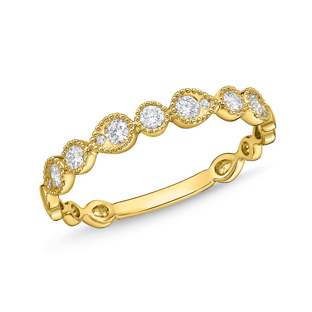 18K Yellow Gold 0.22ct. Round Women's Wedding Band