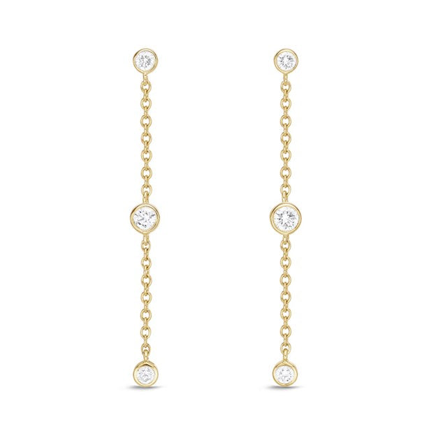 18K Yellow Gold Round, 0.27ct., Drop