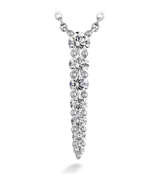 Drop Pendant White 18K Cable Link 0.46ct. Round