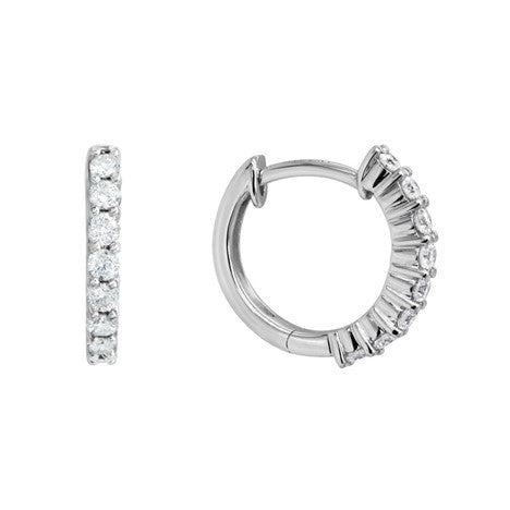 14K White Gold Round, 0.35ct., Huggie
