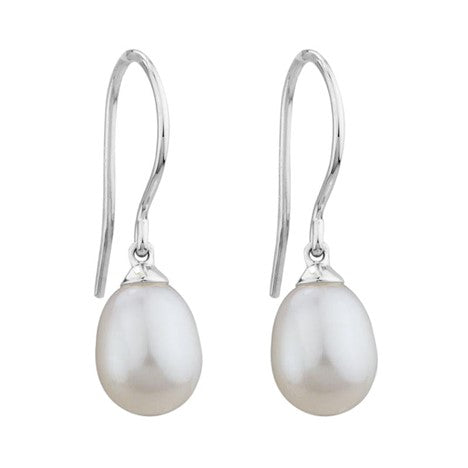 14K White Drop Pearl