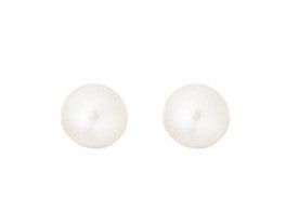 14K White Stud Pearl