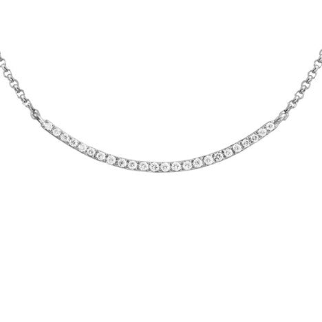 14K White Gold 0.12ct. Round Bar Diamond Necklaces
