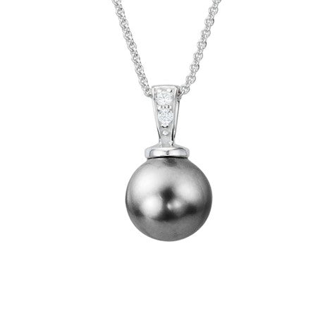 Drop 14K White Pearl Mined Natural Diamond