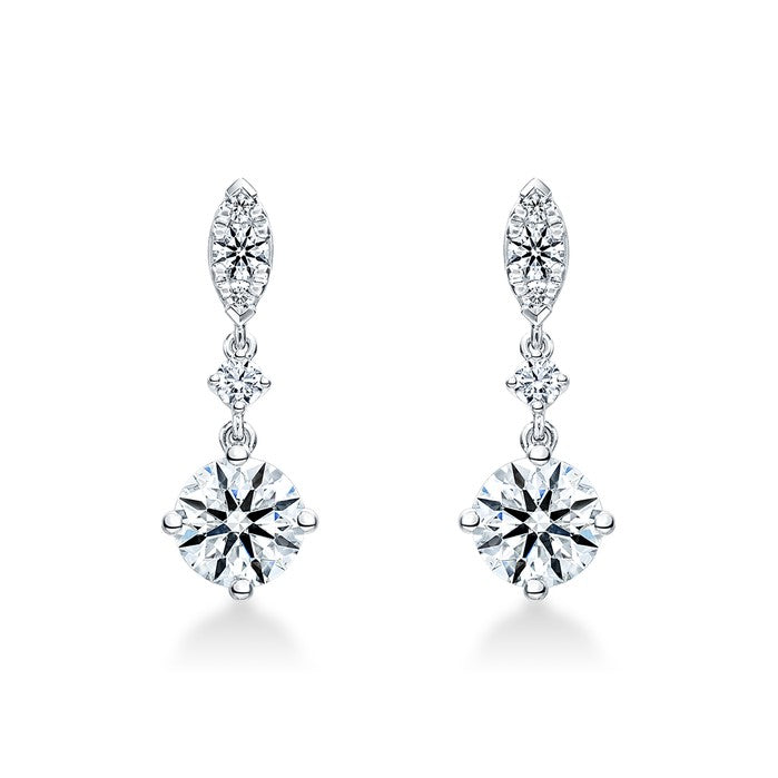 18K White Gold Round, 1.17ct., Drop