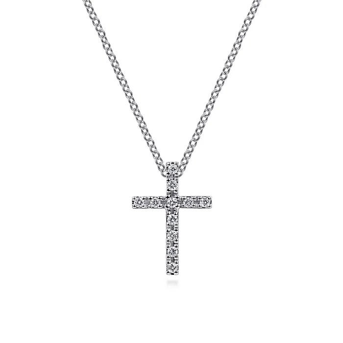 Religious Pendant White 14K 0.10ct. Round