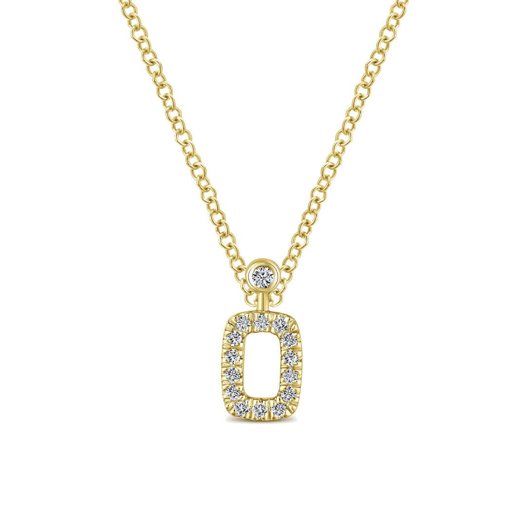 Geometric Pendant Yellow 14K 0.08ct. Round