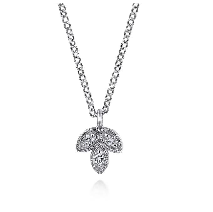 Nature Pendant White 14K 0.05ct. Round