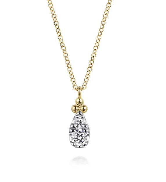 Drop Pendant Yellow 14K 0.26ct. Round
