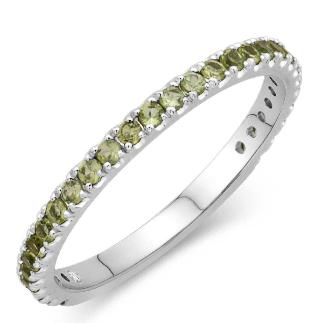 14K White 0.45ct. Round Gemstone Women's Colored Stone Rings