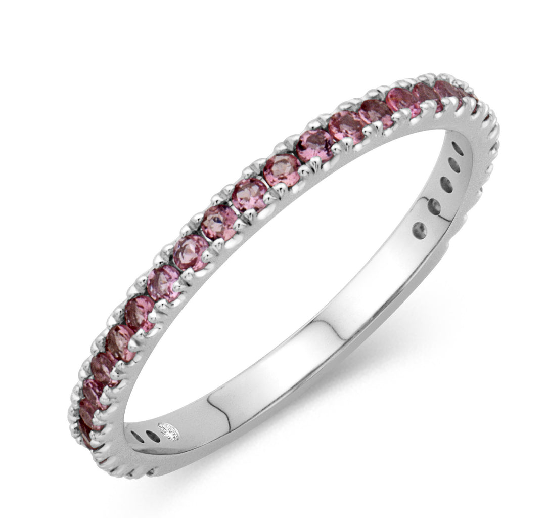 14K White 0.40ct. Round Gemstone Women's Colored Stone Rings