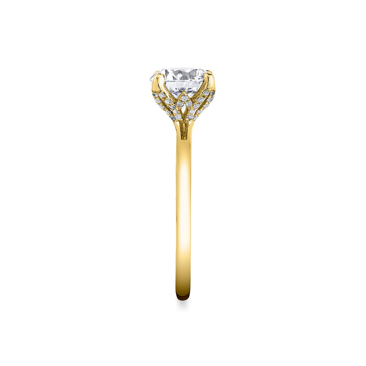 14K Yellow Gold 0.13ct. Round Solitaire Diamond Engagement Ring