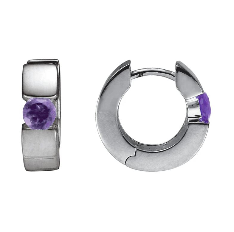 Rhodium Huggie Sterling Silver White
